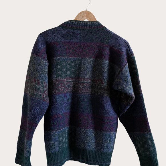 Vintage 100% Soft Wool Grandpa Sweater | Vintage Cardigan Grandpa - Picture 5 of 5